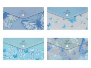Obrázek z Složka M druk DL PP motýli modrá 