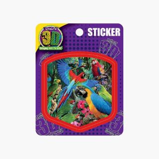 Obrázek z Nálepka 3D 9x11cm - papoušci 