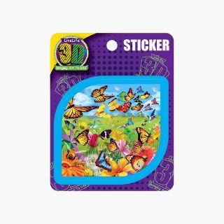 Obrázek z Nálepka 3D 9x11cm - motýli na louce 